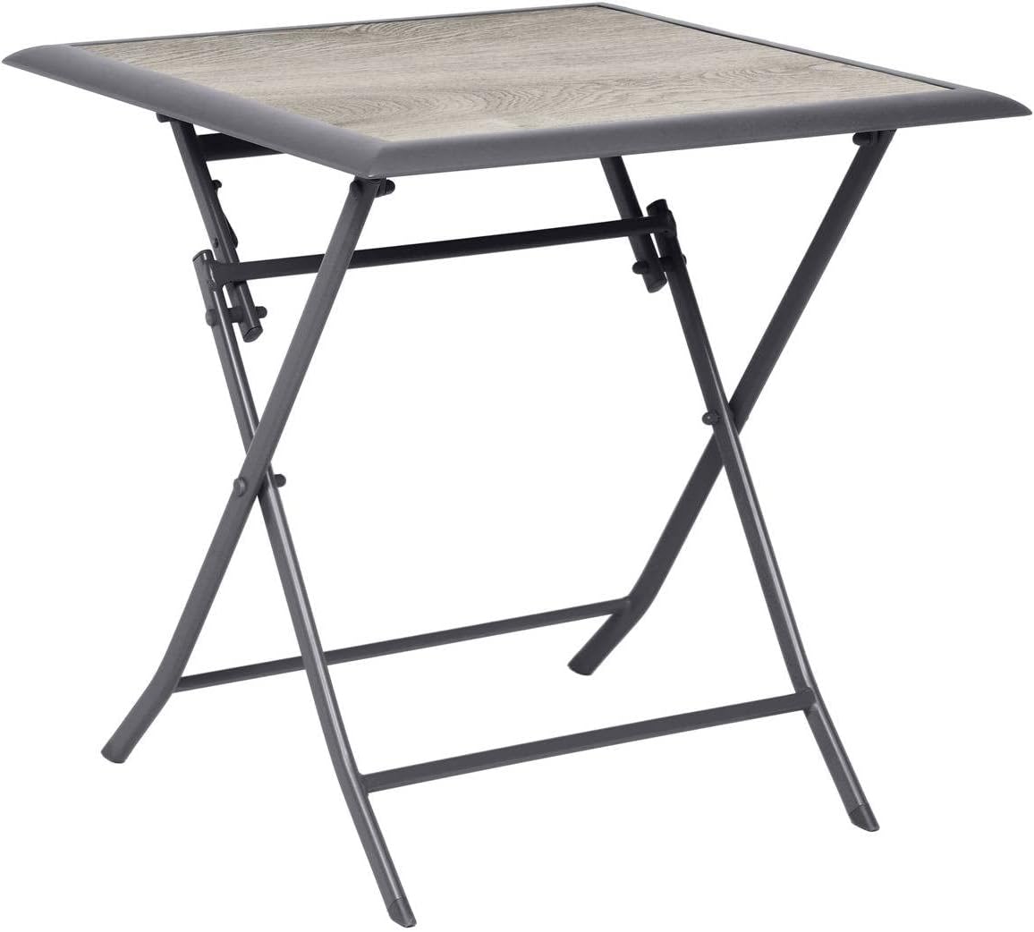jardinito - Azua table pliante carrée 2 places gris aluminium