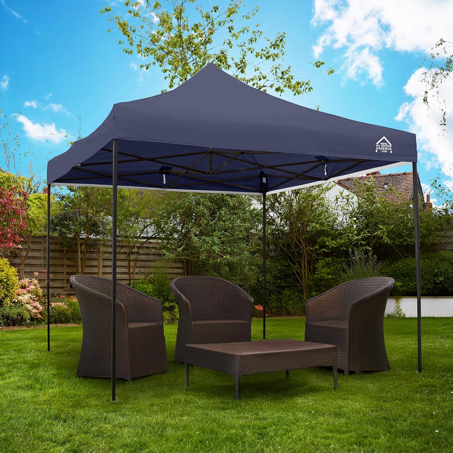 jardinito - Tonnelle Pliante Série - 3x3m - Étanche, robuste, haute qualité, Bleu Marine