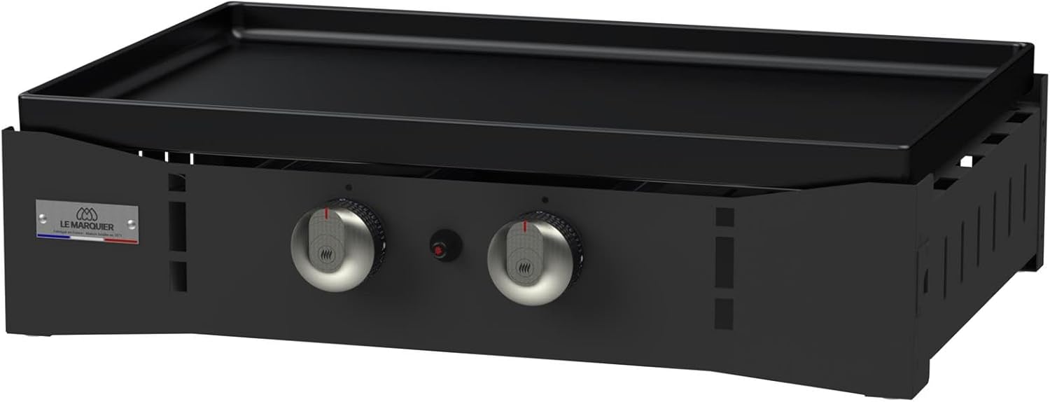 Marque - jardinito Plancha Ora Gaz - 260 Noire - Plancha gaz robuste et compacte, surface de cuisson large.