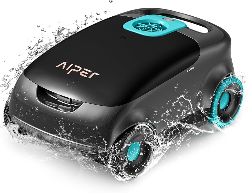 jardinito - Robot piscine sans fil - 100-130 min autonomie, filtration avancée, stationnement auto