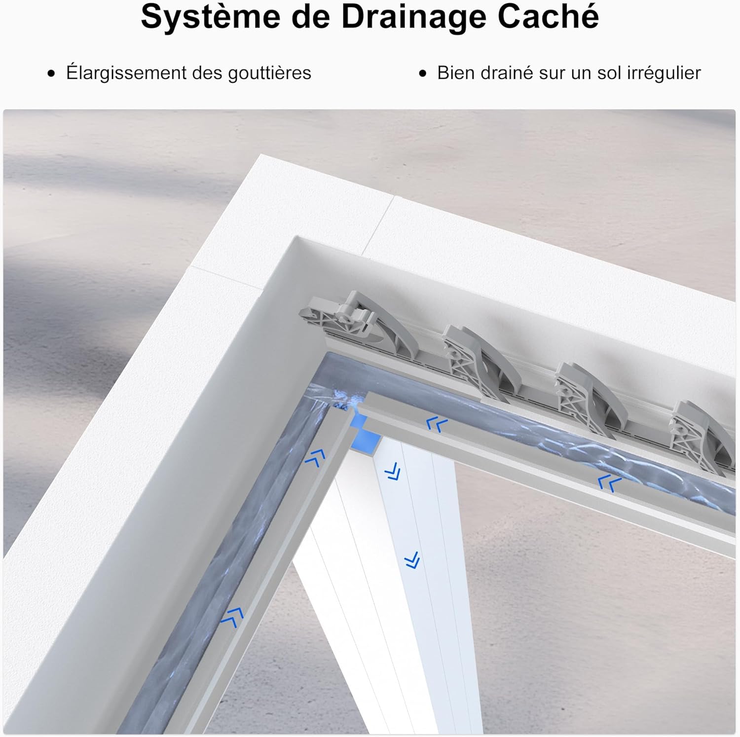 jardinito - pergola bioclimatique - 4,24x3m - aluminium, stores enrouleurs, lames orientables