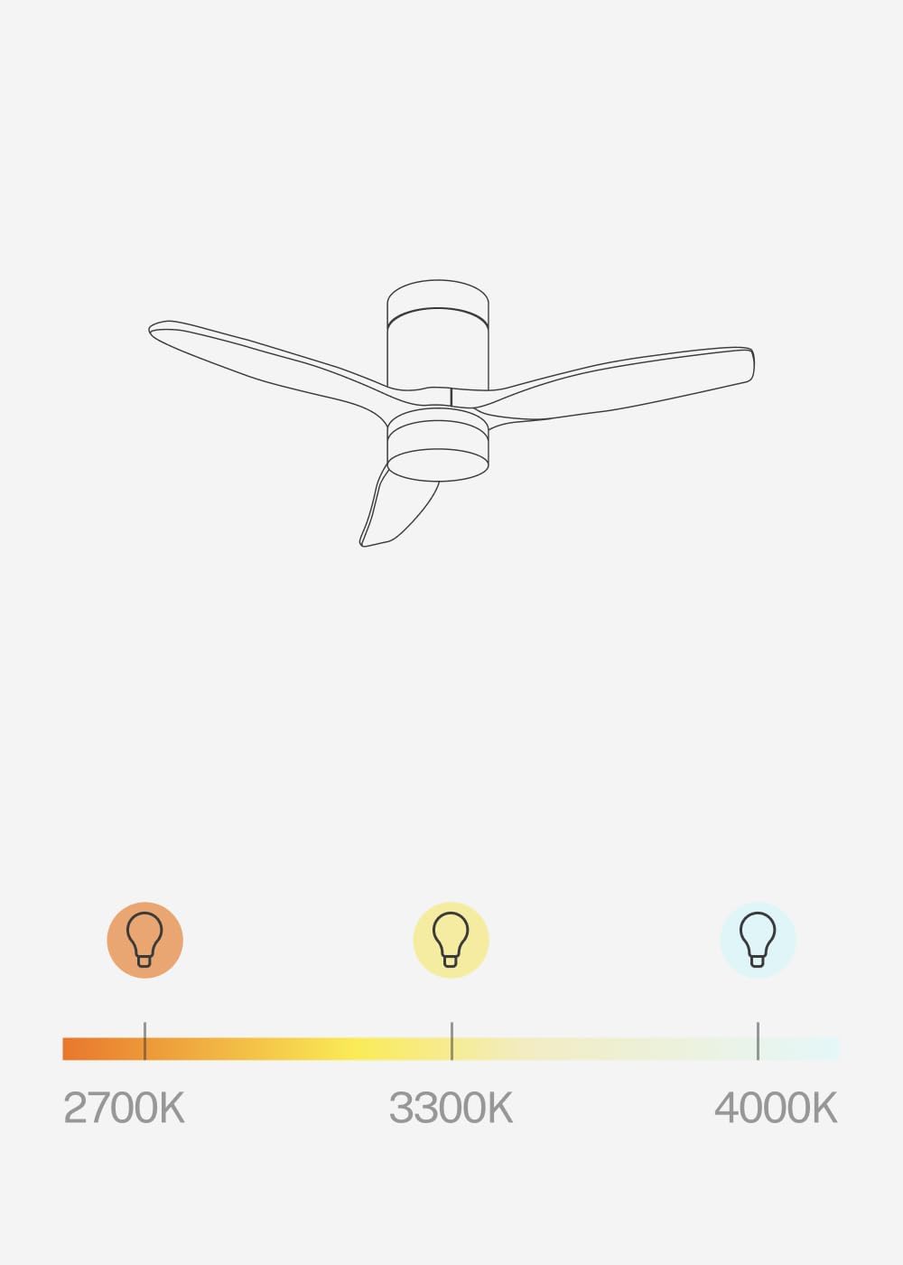 CREATE / WINDCALM S/Ventilateur de plafond ABS avec lumière noir avec Wifi et télécommande / 40W, Silencieux, Ø112 cm, 6 vitesses, 3 températures de lumière, minuterie, fonction été-hiver