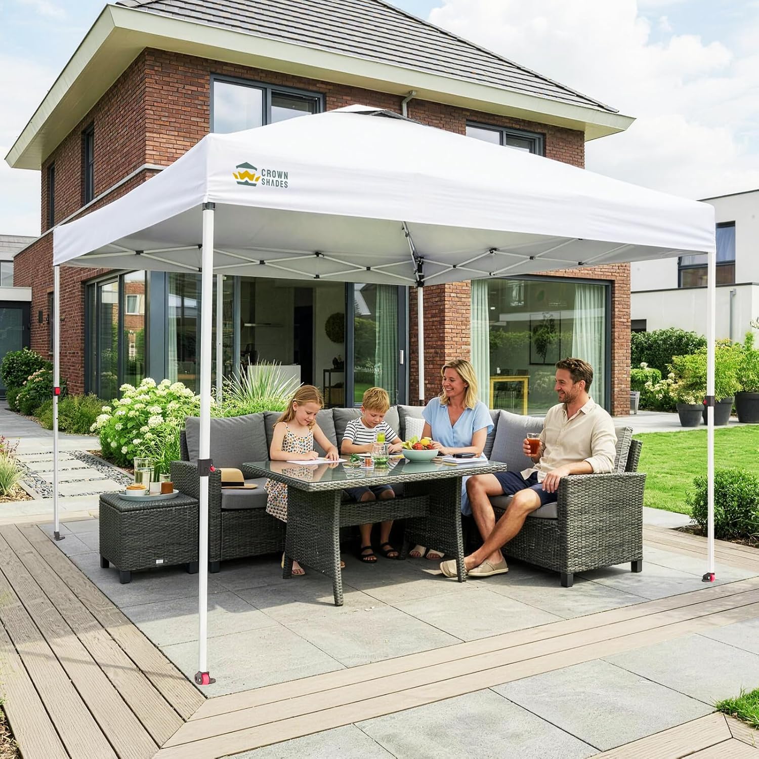 jardinito - tonnelle pliante - 3x3 m - imperméable, UPF 50+, sacs de sable
