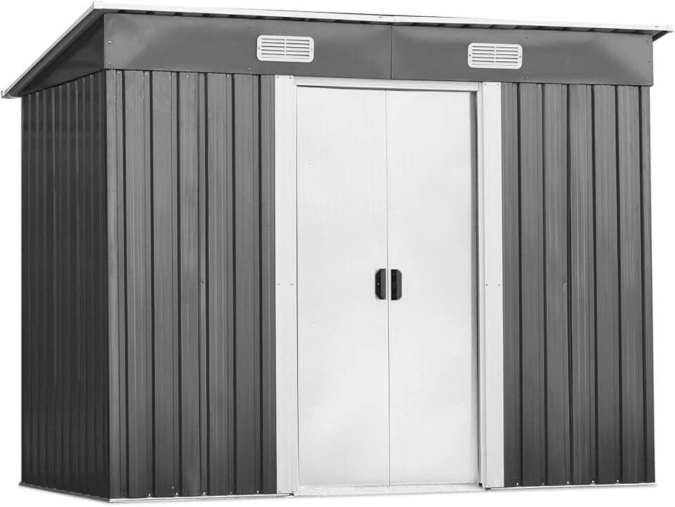jardinito - abri de jardin extérieur, 238x131x181 cm, 2 portes coulissantes
