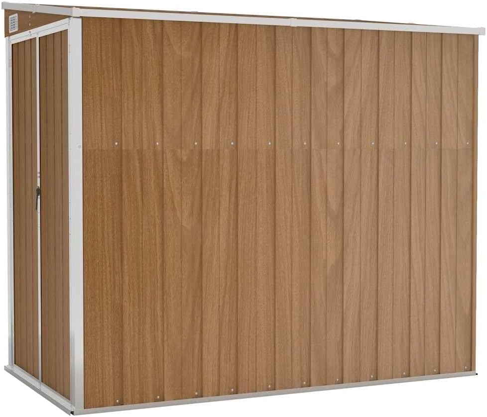 jardinito Abri de Jardin Mural Marron 118x194x178 cm Acier galvanisé, Maison & Jardin, Pelouses & Jardins, Vie en extérieur, Structures extérieures, Cabanes & abris de Jardin, Brun, (Poids 31.54KG)