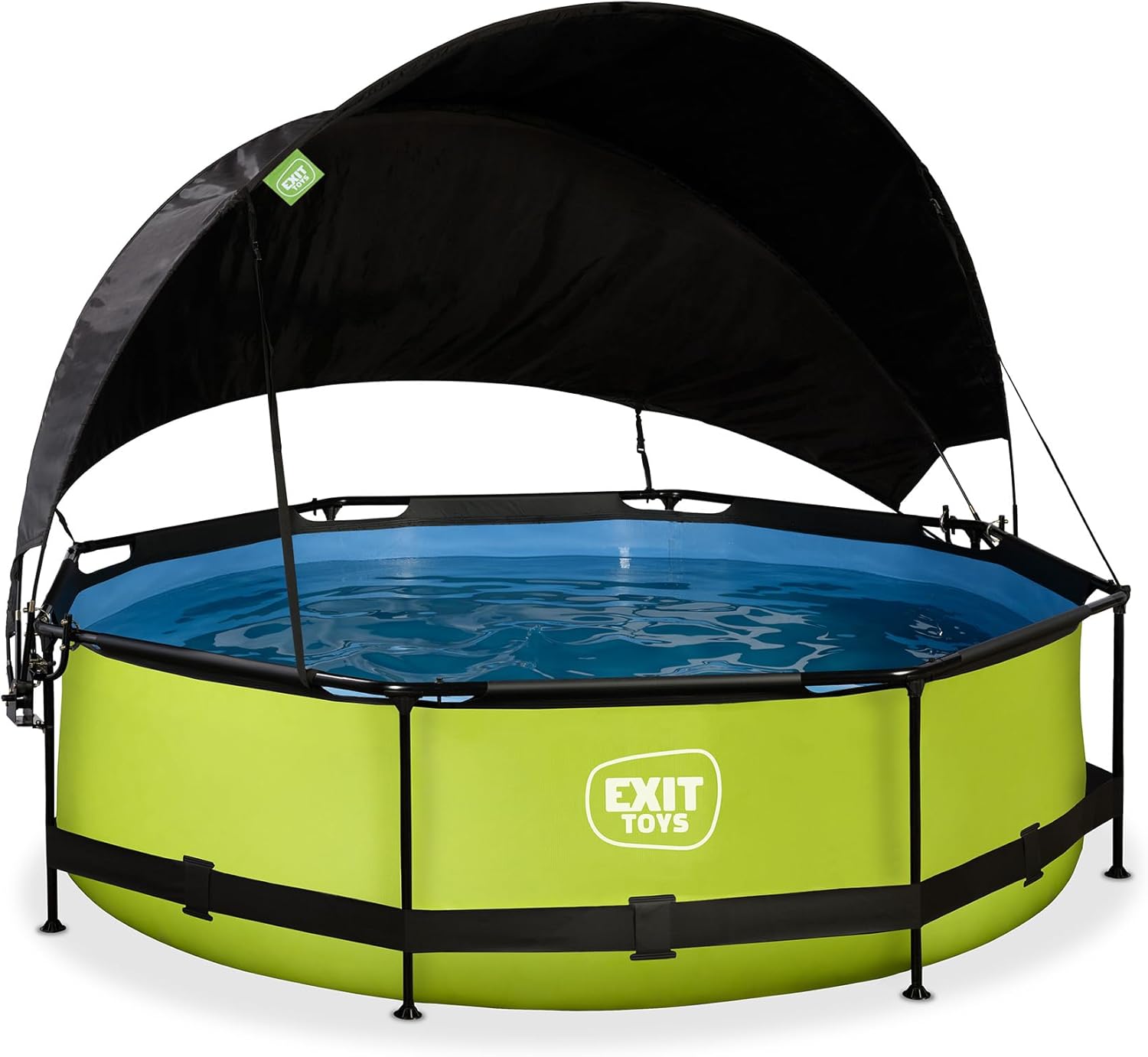 jardinito Piscine Lime avec Voile d'Ombrage - ø300x76cm - Piscine Hors Sol Ronde avec Pompe Filtrante à Cartouche - Protection Optimale Contre Les Rayons UV - Entrée Basse - Design Unique - Vert