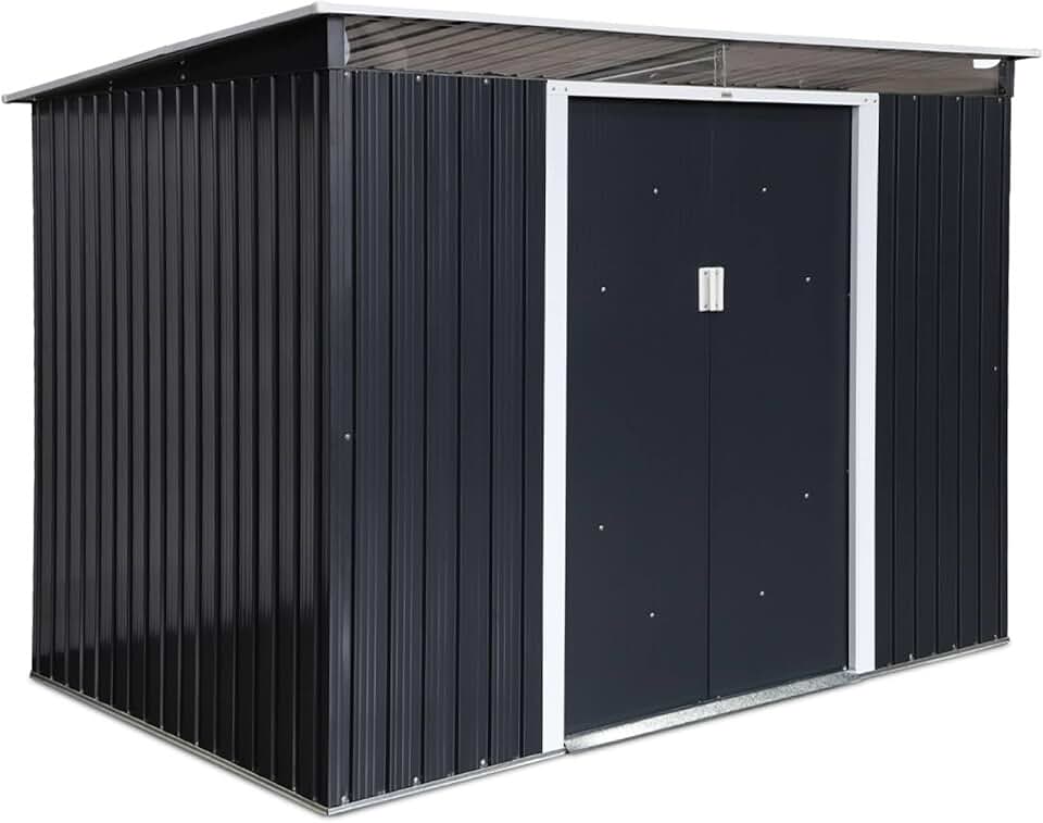 jardinito - Abri de Jardin en métal Couleur Anthracite 4.85m² avec puits de lumière - AUDOMAROIS-
