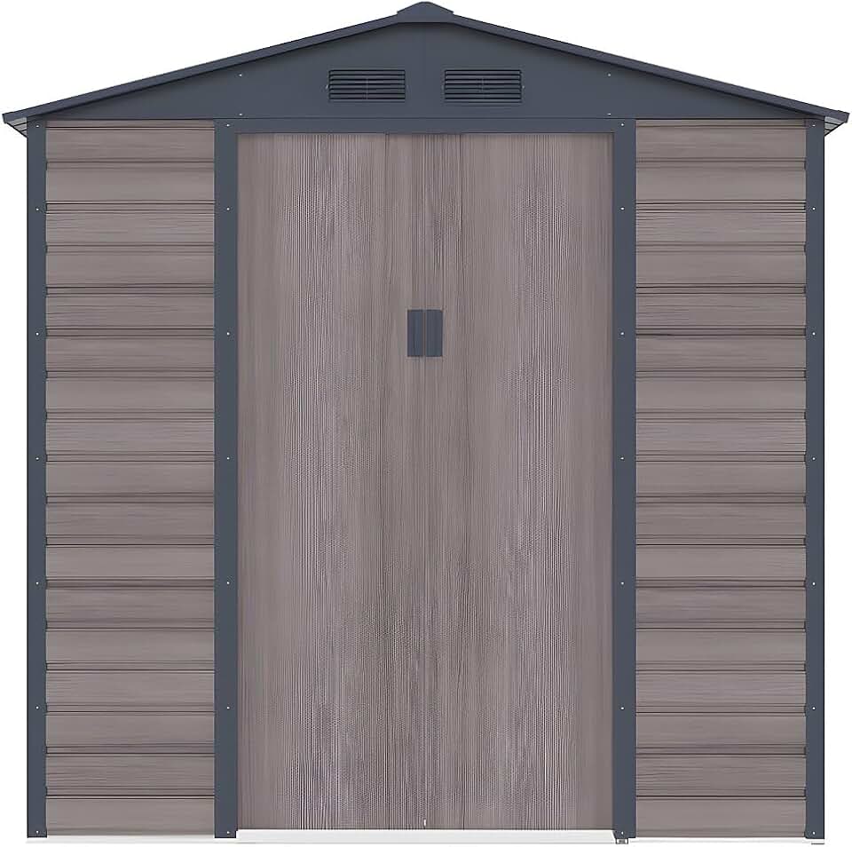 jardinito - Abri de Jardin métal effet bois gris 4,15 m² - acier galvanisé - ADELMO