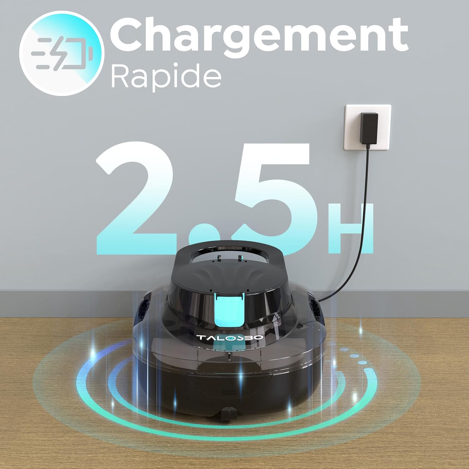 Pleco - S1 Série - compact - robot piscine sans fil, 80 min autonomie