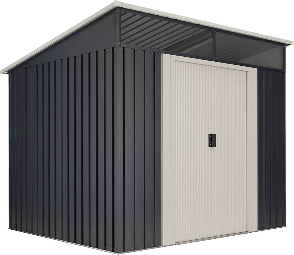 Abri de jardin - jardinito - Stark - 194x239x203cm - Abri métal, fenêtre, porte double, toit plat