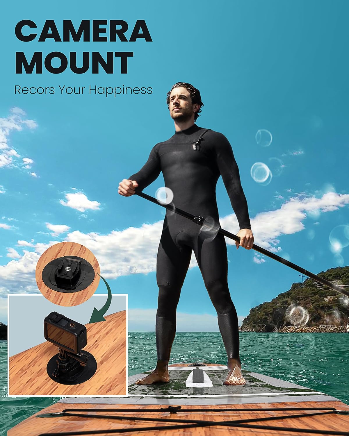 Stand Up Paddle Planche de Surf Gonflable Sup - Accessoires complets pour Planches de pagaie - Pompe à pagaie réglable - Sac à Dos de Voyage - Sangle d'épaule