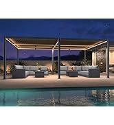 jardinito Pergola Bioclimatique 4 x 6 m en Aluminium, Tonnelle de Jardin Exterieur Imperméable ...