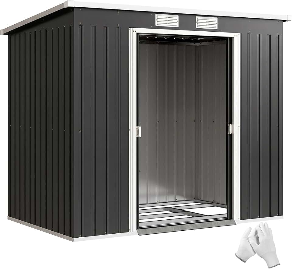 Abri de jardin - jardinito - acier 2,77 m², 213x130x172 cm, portes verrouillables, fondation