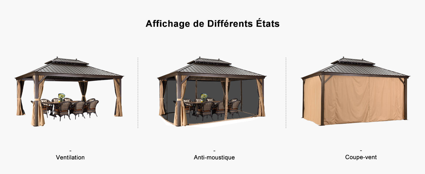 avec auvent et table