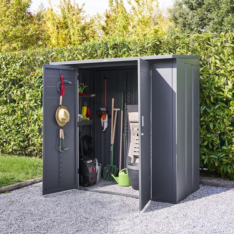 jardinito - Abri de Jardin Forgia 2,2m² - acier graphite robuste