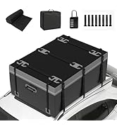 jardinito Coffre de Toit Voiture Souple 600 L, Sac de Toit Pliable et Étanche 500D PVC, Tapis Ant...
