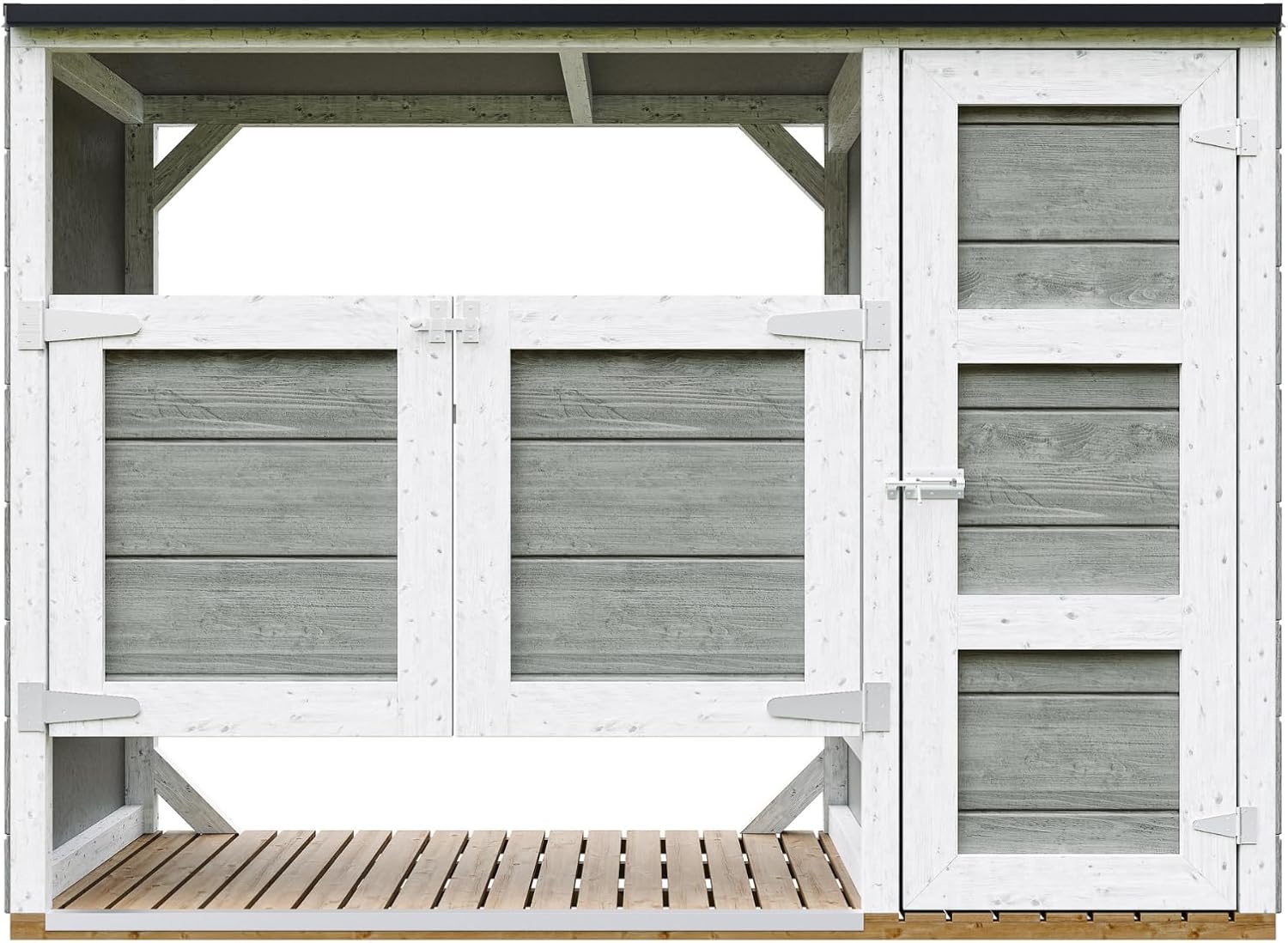 Abri de Jardin pour poubelles, Cache Poubelle extérieur 2x240L – Coffre de Rangement Exterieur, Armoire de Jardin, cabane de Jardin Exterieur – jardinito M981A-TUNDRA Grey
