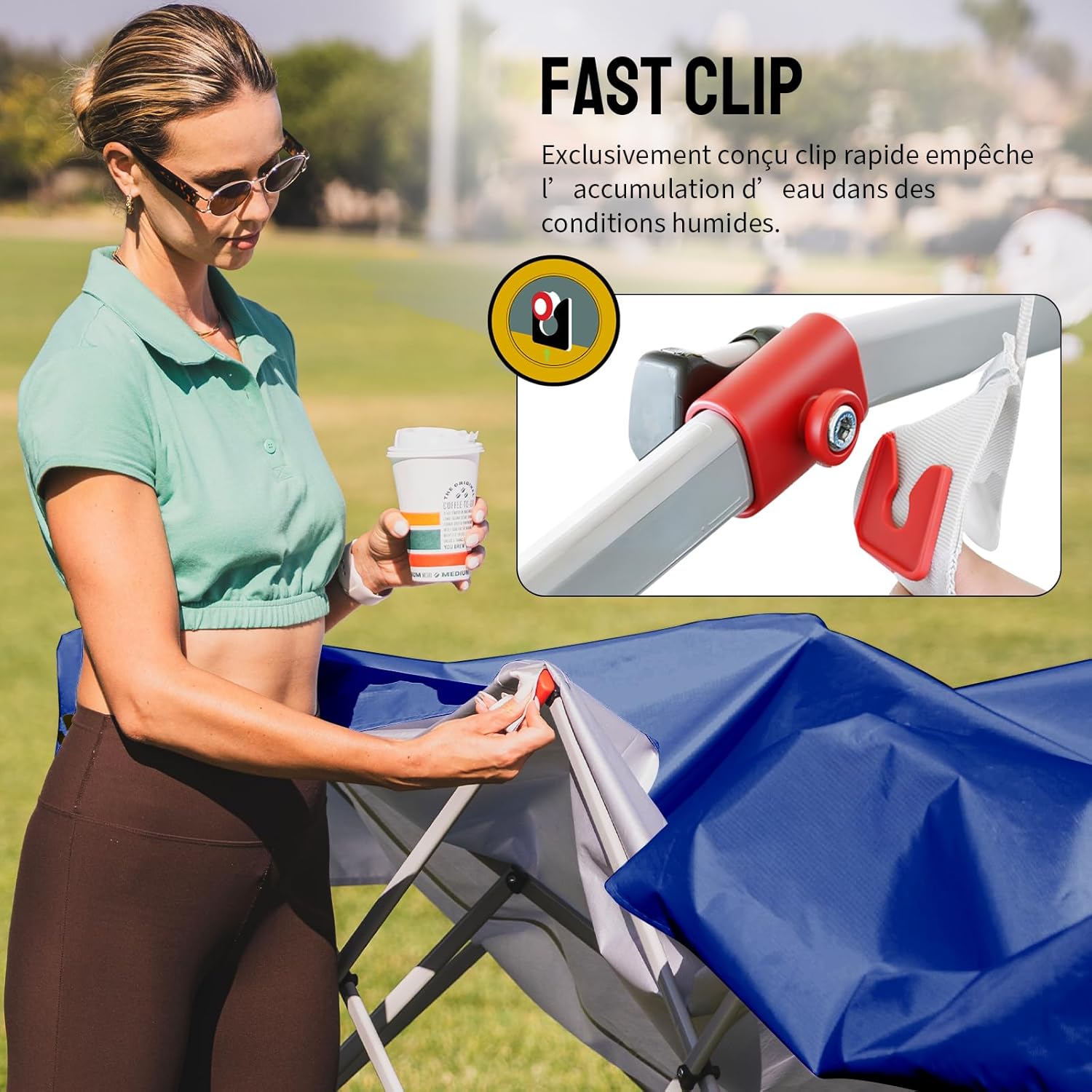 jardinito - tonnelle pliante 3x3m - imperméable, UPF 50+, 4 parois amovibles