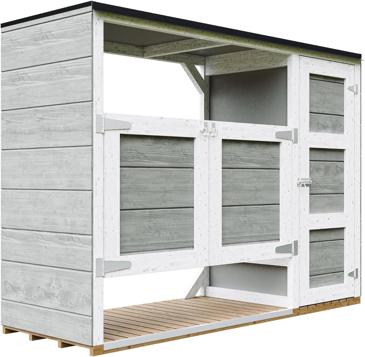 Abri de Jardin pour poubelles, Cache Poubelle extérieur 2x240L – Coffre de Rangement Exterieur, Armoire de Jardin, cabane de Jardin Exterieur – jardinito M981A-TUNDRA Grey