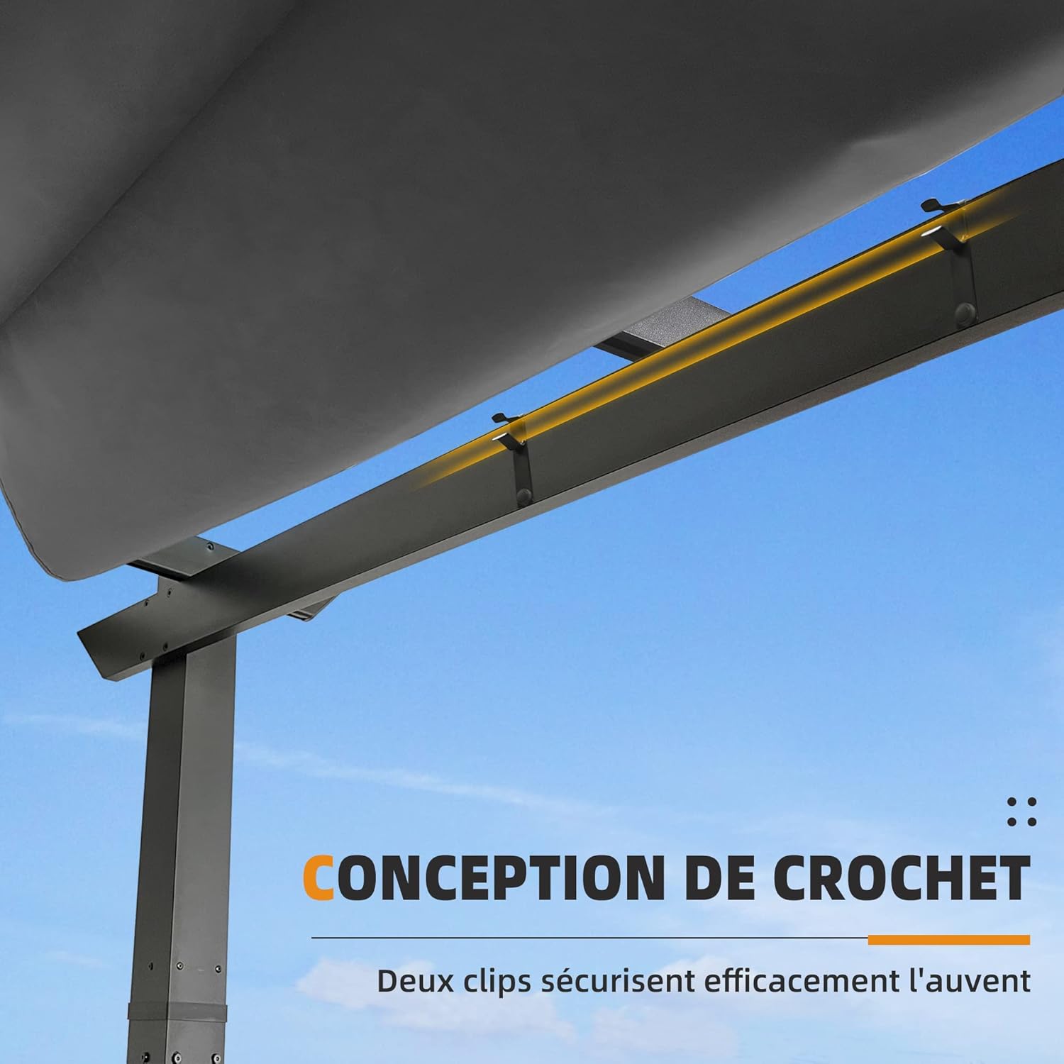 jardinito – pergola aluminium – 4x3m – toit rétractable, éclairage intégré