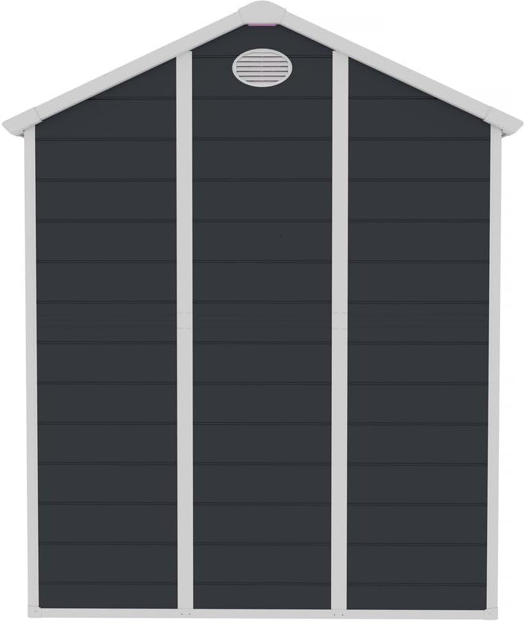 jardinito - Abri de Jardin Résine Texas 5.23 m² Anthracite - Ancrages Intérieurs - Antirouille/Anti-UV