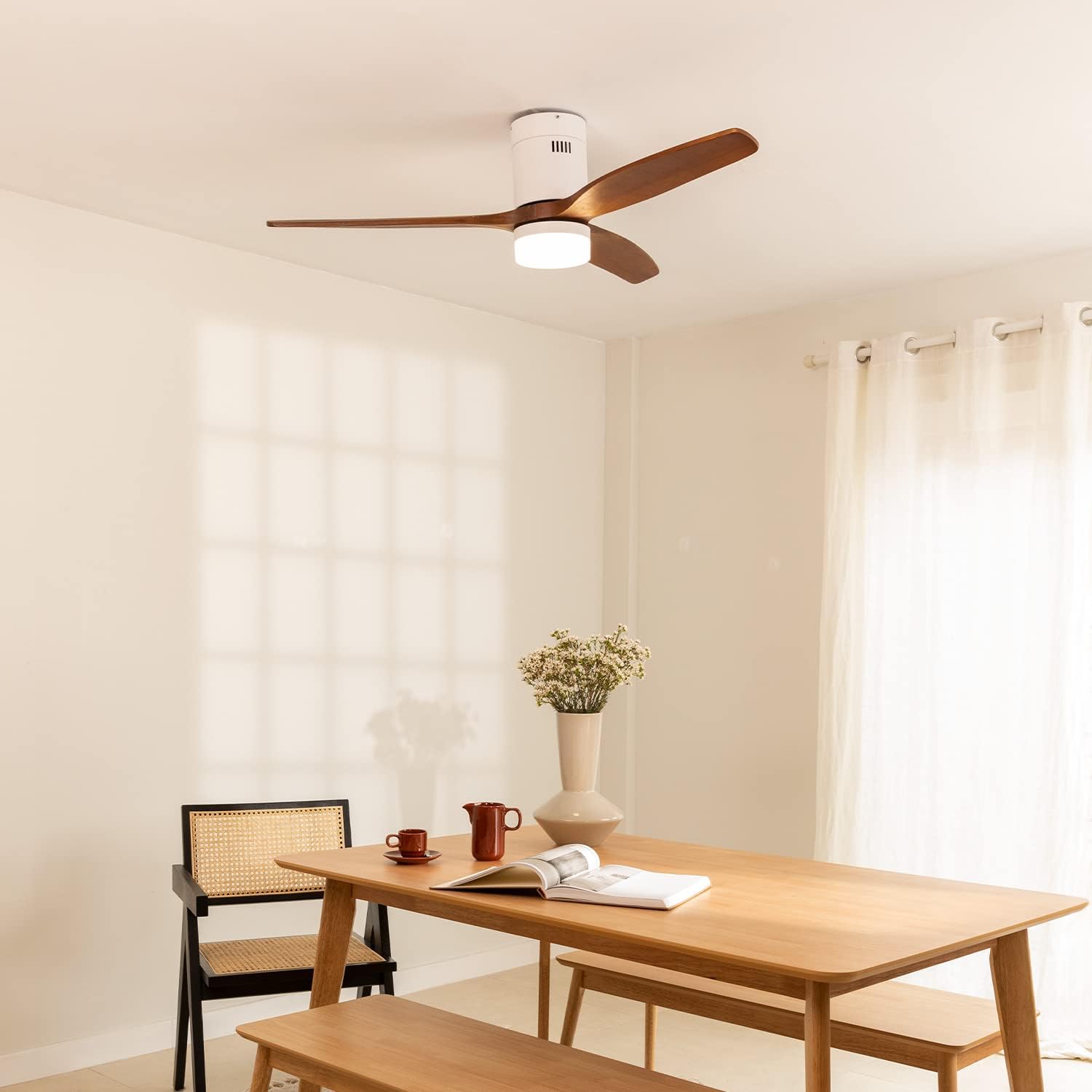 CREATE - Windcalm - Ø132 cm - ventilateur plafond 40W 6 vitesses silencieux lumière télécommande été-hiver M/Ventilateur