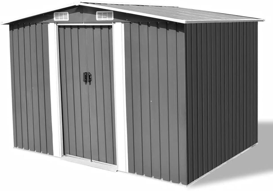 jardinito - Catherinol Abri de Jardin Métal Gris 257x205x178 cm – spacieux