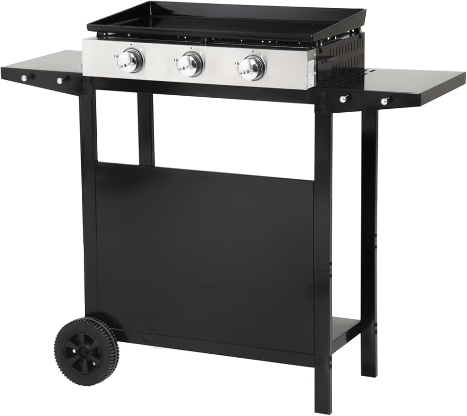jardinito - Plancha Mérida sur chariot 3 brûleurs 6kW 74x33 cm