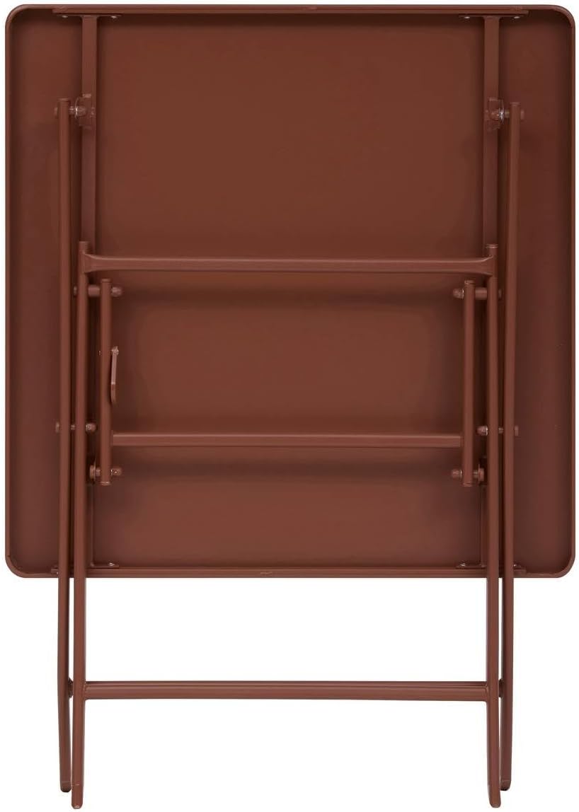 jardinito - Greensboro - 2 places 70x70cm - table pliante acier acajou