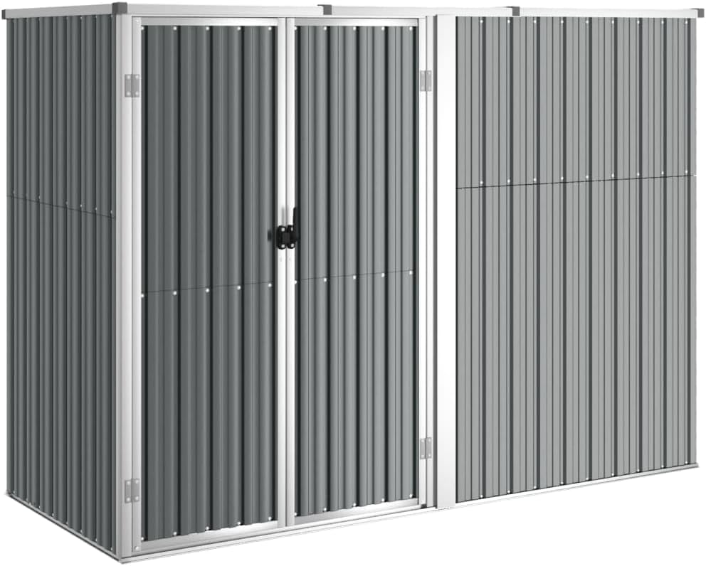 jardinito Abri à Outils de Jardin Gris 225x89x161 cm Acier galvanisé, Maison & Jardin, Pelouses & Jardins, Vie en extérieur, Structures extérieures, Cabanes & abris de Jardin, Gris, (Poids 36.62KG)