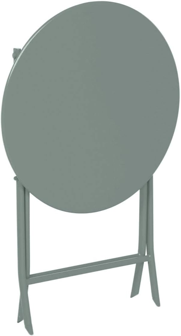 jardinito - Greensboro - Ø60 cm - Table de jardin pliante acier vert 2 places