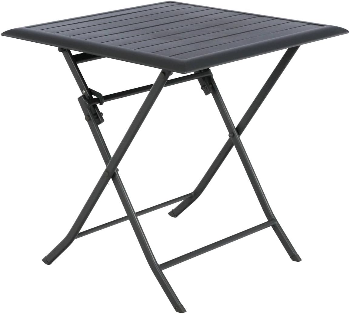 jardinito - Azua - table pliante 2 places 70x70cm aluminium gris