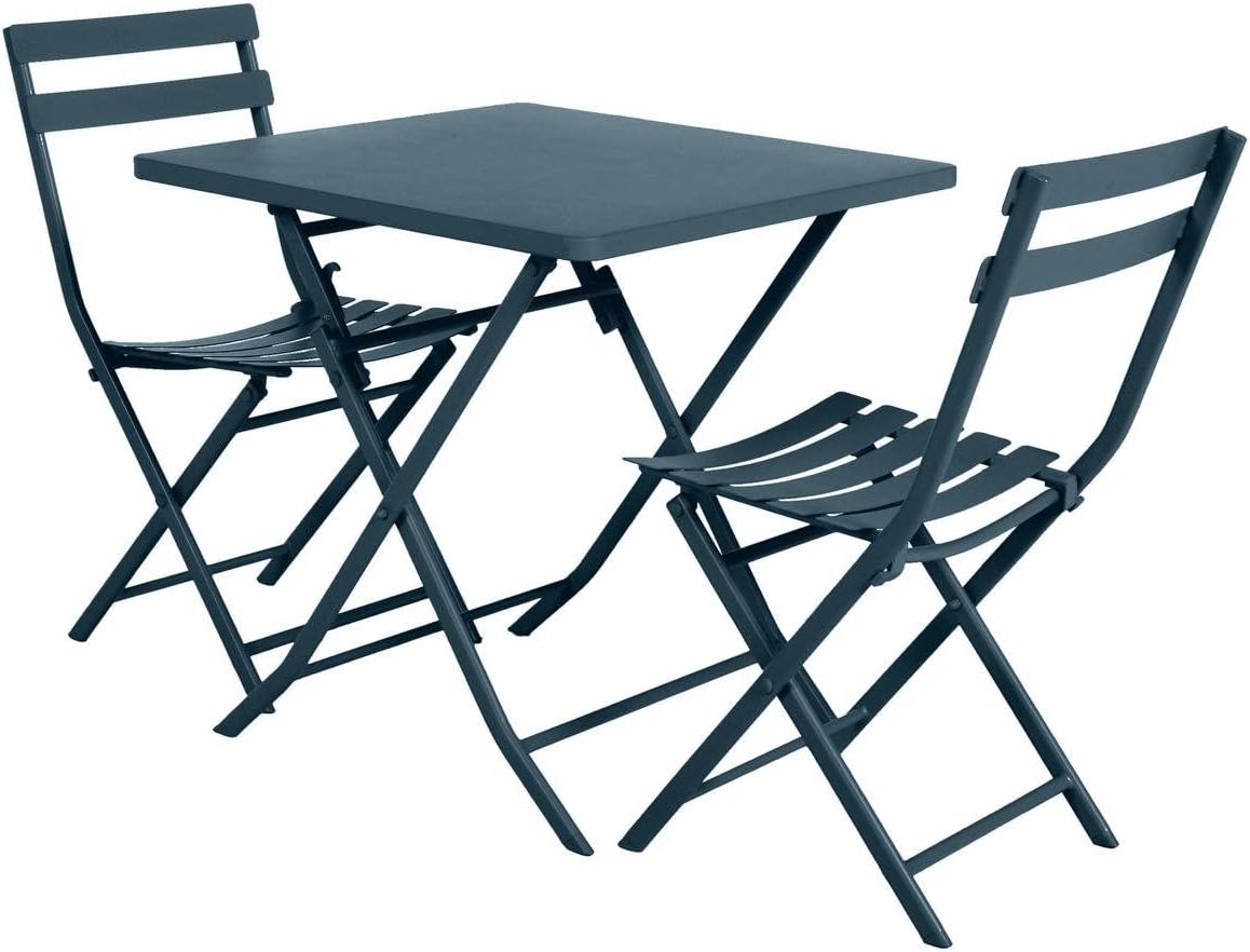 jardinito - Greensboro - table pliante 2 places acier époxy 70x70