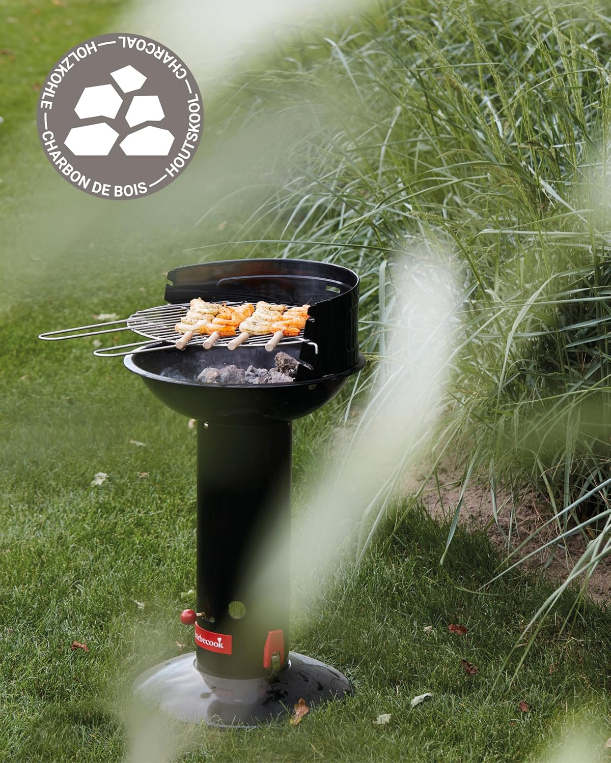 Barbecue charbon - acier émaillé - Ø40 cm - cuisson au charbon