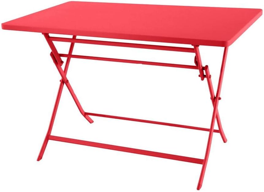 jardinito - Greensboro - 110x70 cm - Table pliante acier 4 places, traitement epoxy antirouille