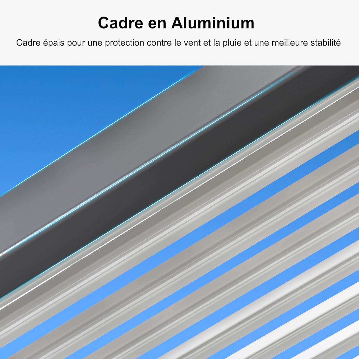 jardinito - Pergola Bioclimatique - 6,35x3,5m - Aluminium, éclairage, lames orientables, poteaux blancs