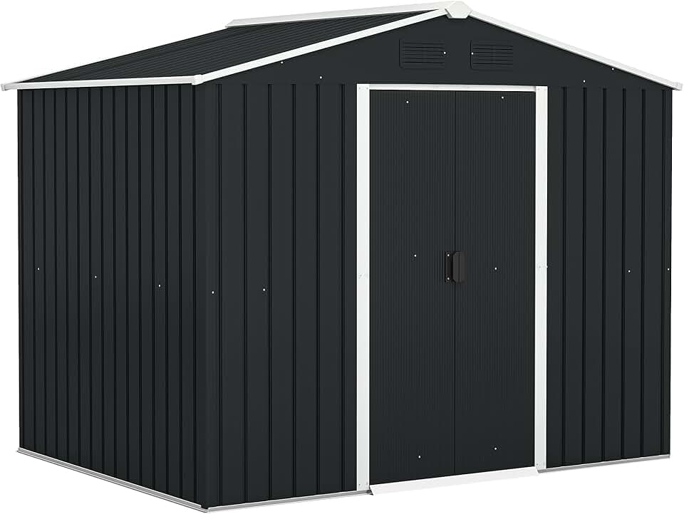 jardinito - abri de jardin acier - 236x174x190cm - portes coulissantes