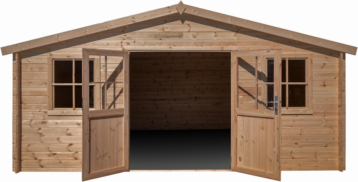 Abri de Jardin Bois, EP 28mm, 480x400, Surface utile 17.35m², INT048