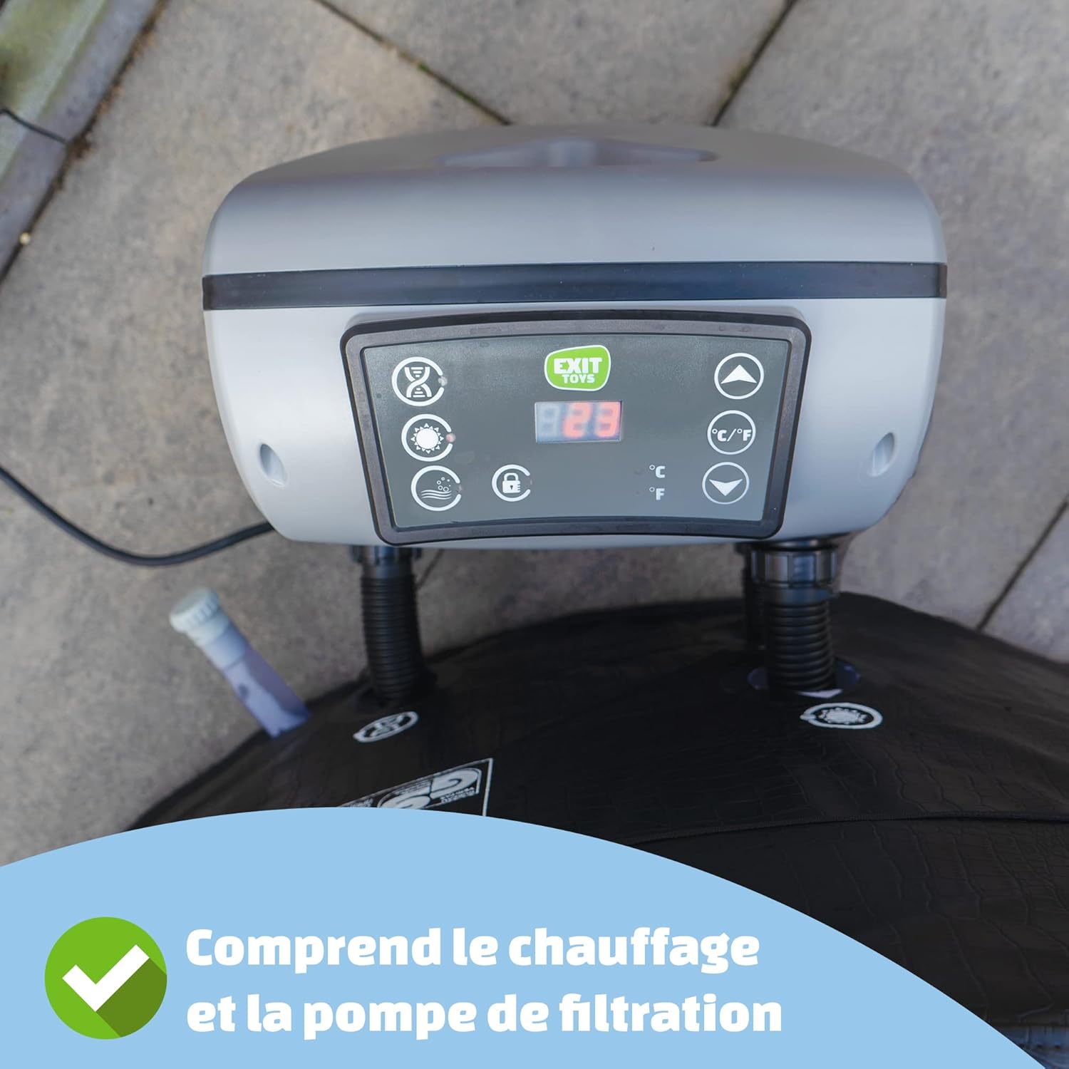 jardinito - Leather Premium Spa extérieur 184x73cm - 4 places, chauffage, 120 jets air