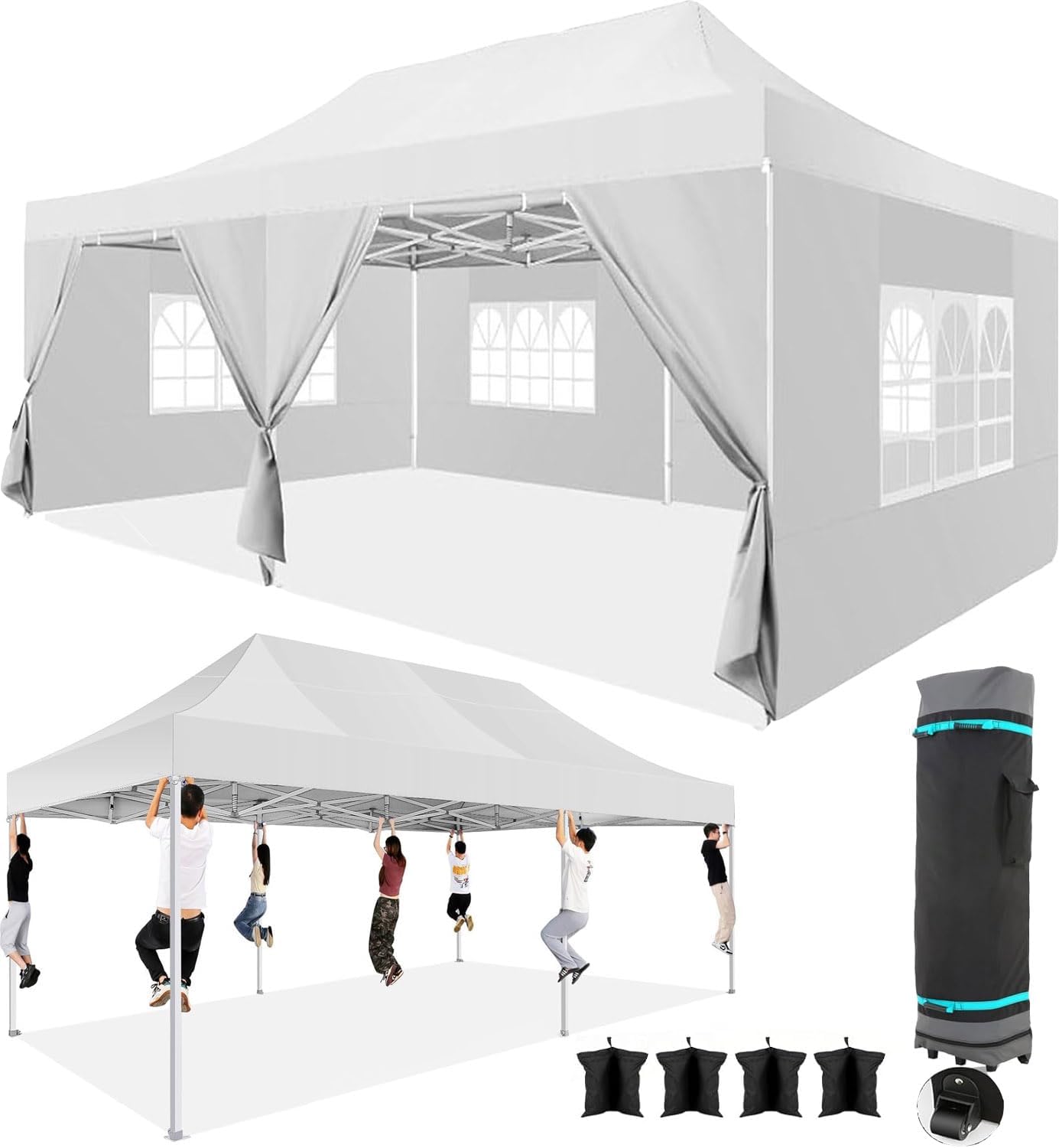 TOOLUCK - Tente pop-up, 33x66 cm, 6 parois, tissu Oxford 550D, UPF 50+, imperméable