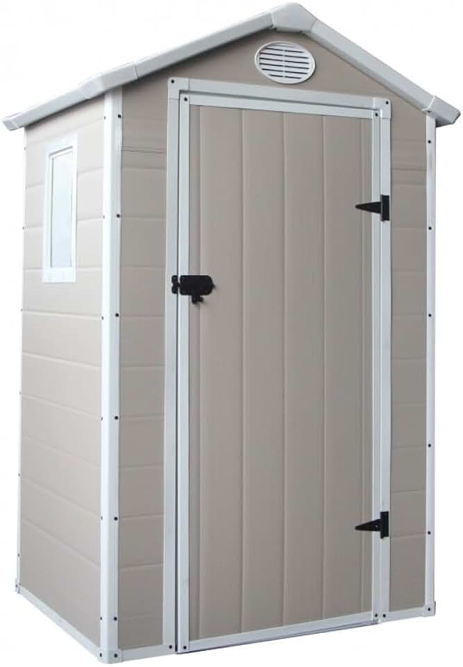 jardinito - Abri de jardin en résine - 1,34m² - porte verrouillable, fenêtre, ventilation, acier galvanisé