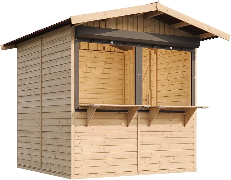 jardinito - kiosque jardin bois 4m², 2 fenêtres, volets, 253x263x232cm - M149Z