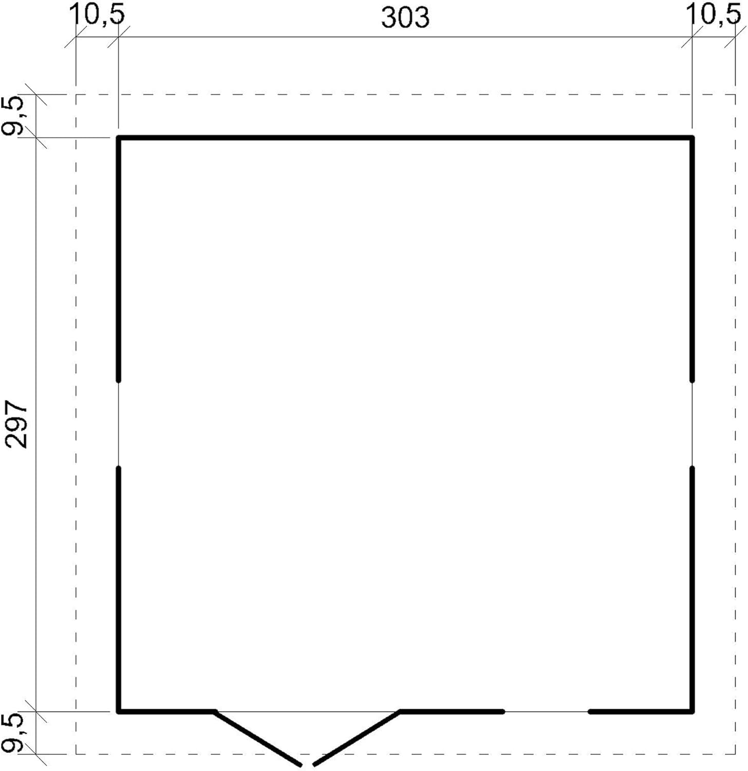 ABRI de Jardin en Bois Exterieur avec Les PLANCHERS IMPRÉGNÉ - Cabane de Jardin en Pin/épicéa- H226x316x324 cm/9 m²-Construction de Panneaux- Rangement pour vélos, Remise à Outils- jardinito M335+M335G