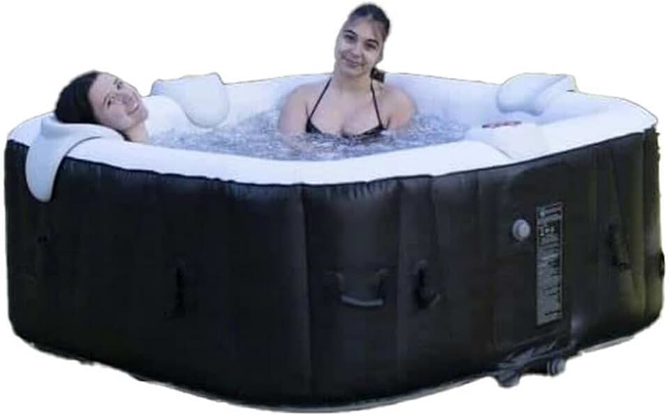 jardinito Spa Gonflable Carre lamine 6 Personnes a LED