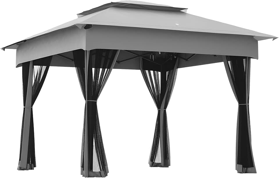 jardinito - Tonnelle Pop-up - 3x3m - Métal, anti-UV, moustiquaire, sac de transport