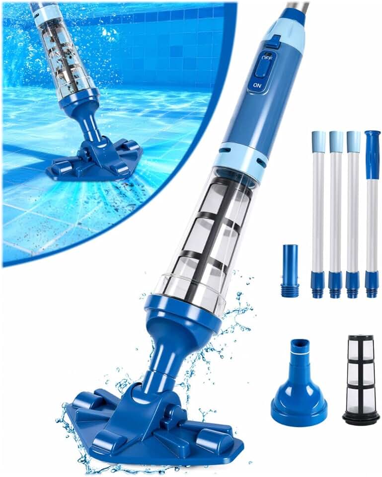 jardinito - Aspirateur piscine sans fil - 2,13m - 60L/min, 90min autonomie