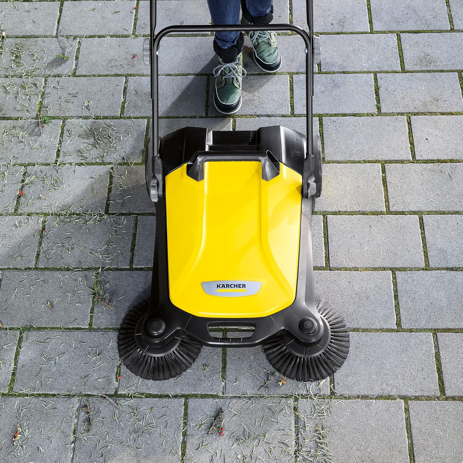 jardinito - S 4 balai mécanique, 68cm, capacité 20L, noir/jaune - 1.766-360.0