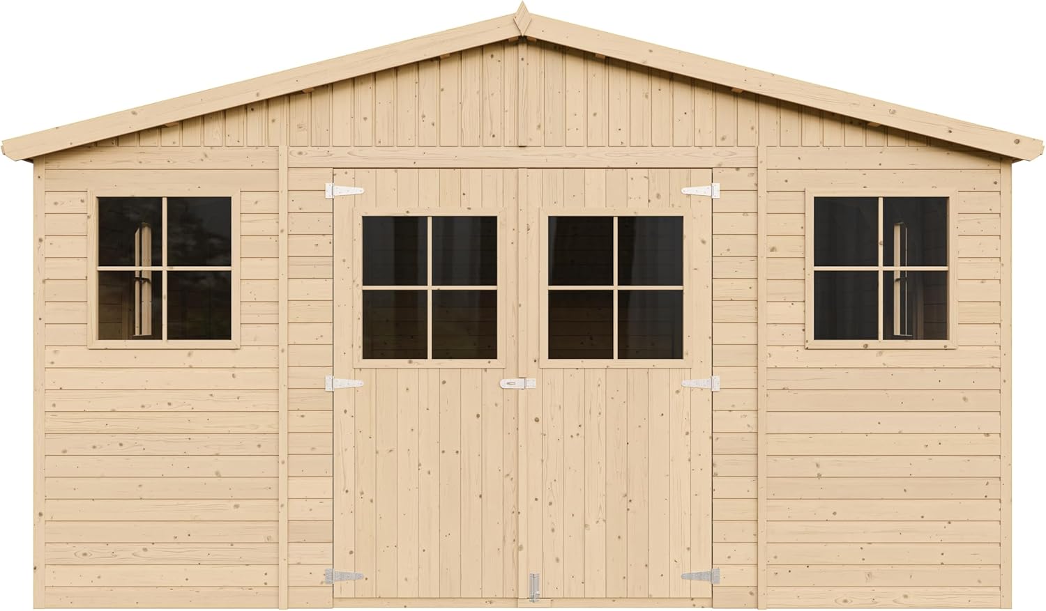 Abri de Jardin en Bois Exterieur avec Les PLANCHERS IMPRÉGNÉ- Maison de Jardin en Pin/épicéa-H246x418x522 cm/20 m²-Construction de Panneaux- Rangement pour vélos, Remise à Outils-jardinito M333 +M333G
