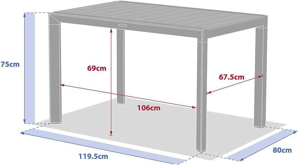 jardinito - Evasion 4 places - aluminium effet bois lin et argile
