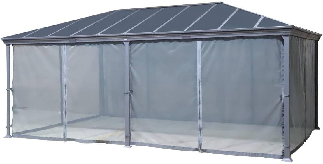jardinito - Pergola Belize - 3,6x6m - Aluminium et polycarbonate